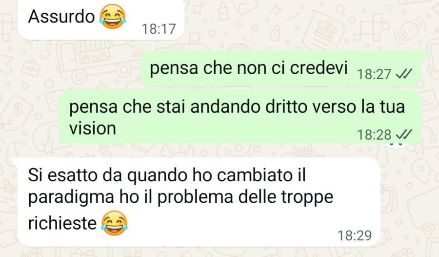 Messaggio WhatsApp di Alex