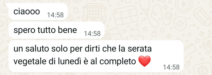 Messaggio WhatsApp di Cecilia