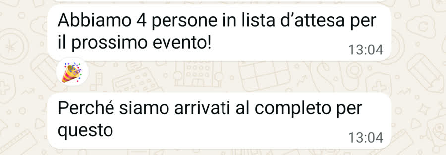 Messaggio WhatsApp di Mattia e Denise